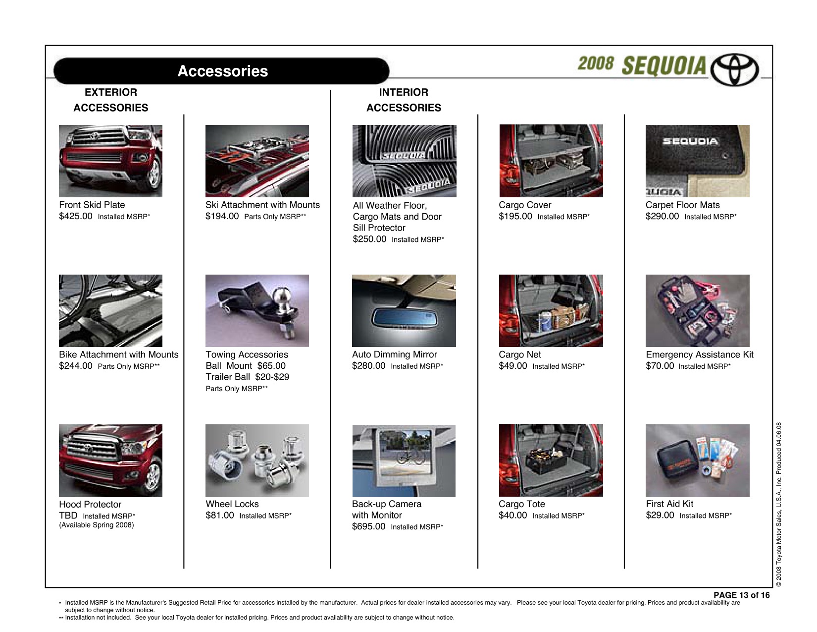 2008 Toyota Sequoia Brochure Page 14